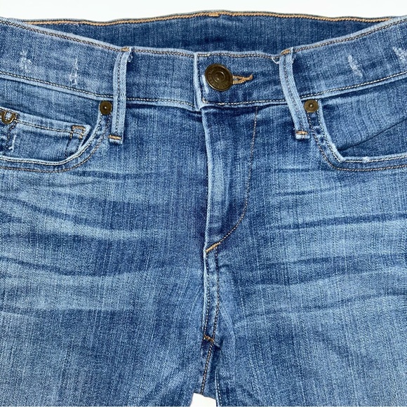 True Religion Cora Women's cut off Distressed Denim Blue Jean Shorts size 25 - Picture 3 of 12